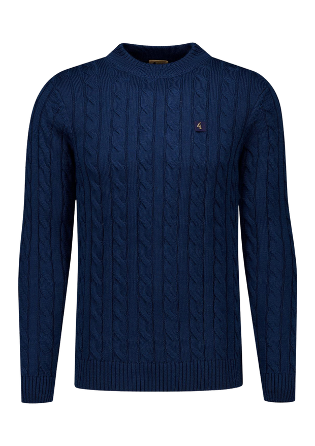Gabicci Temor Cable Knit Jumper in Navy