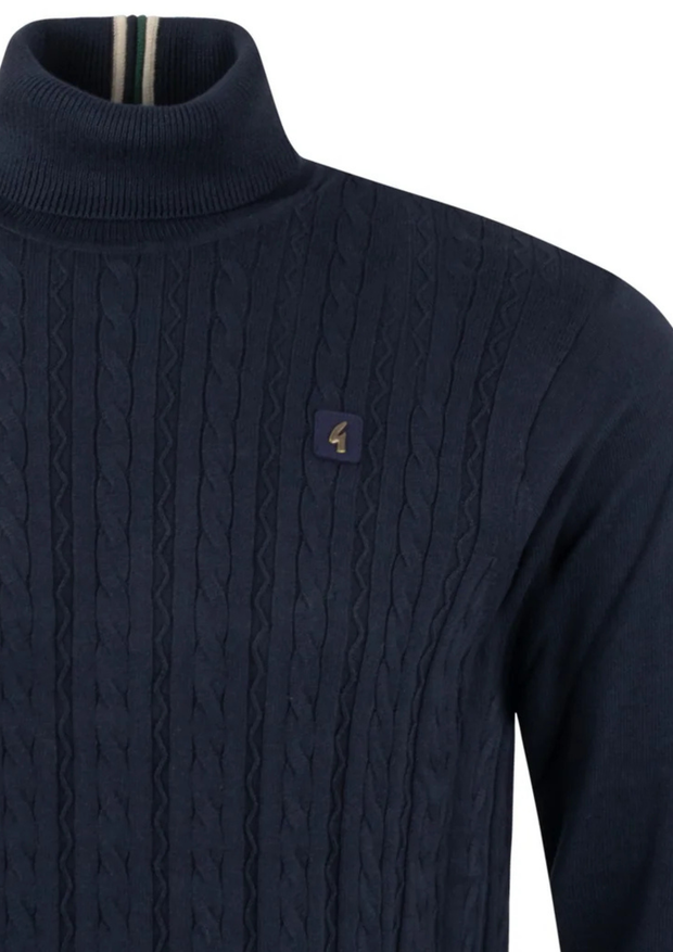 Gabicci Leonard Roll Neck Jumper in Navy