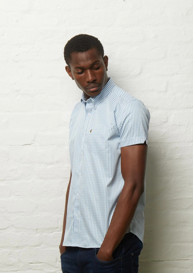 Gabicci Fraser Short Sleeve Shirt in Aqua