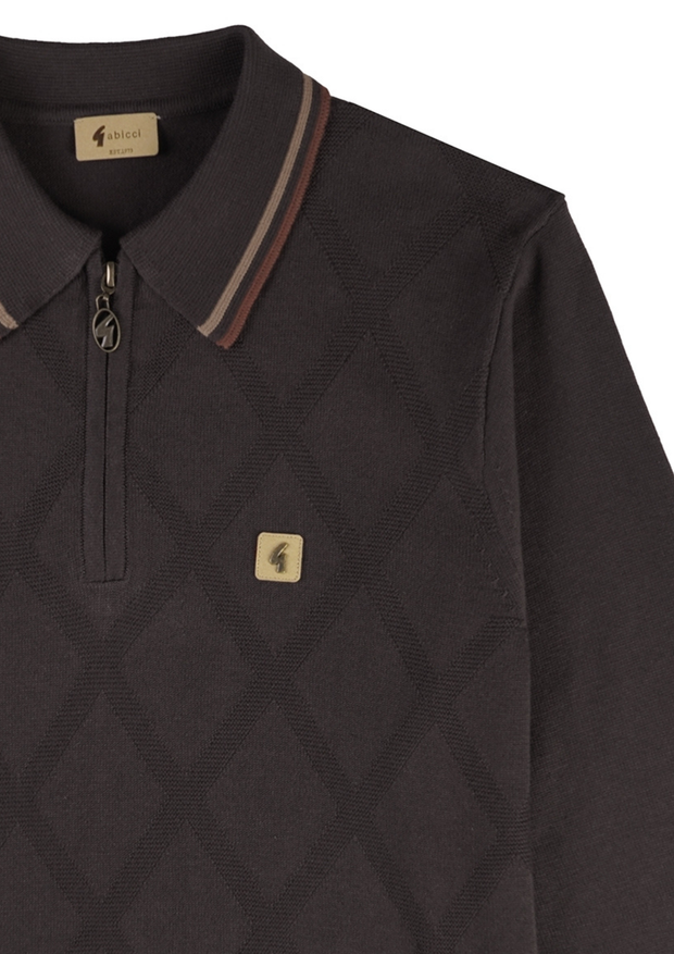 Gabicci Moore Knitted Polo in Clove