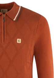 Gabicci Moore Knitted Polo in Paprika
