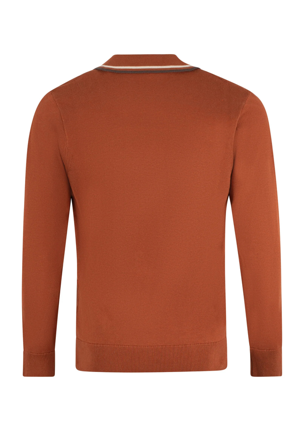 Gabicci Moore Knitted Polo in Paprika
