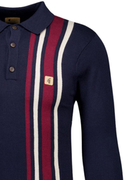 Gabicci Soda Knitted Polo in Navy