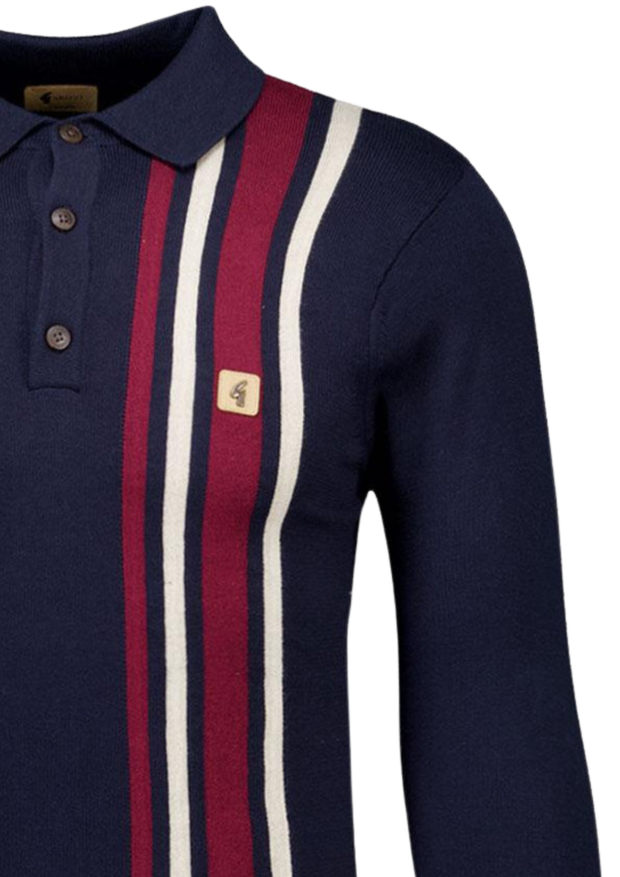 Gabicci Soda Knitted Polo in Navy