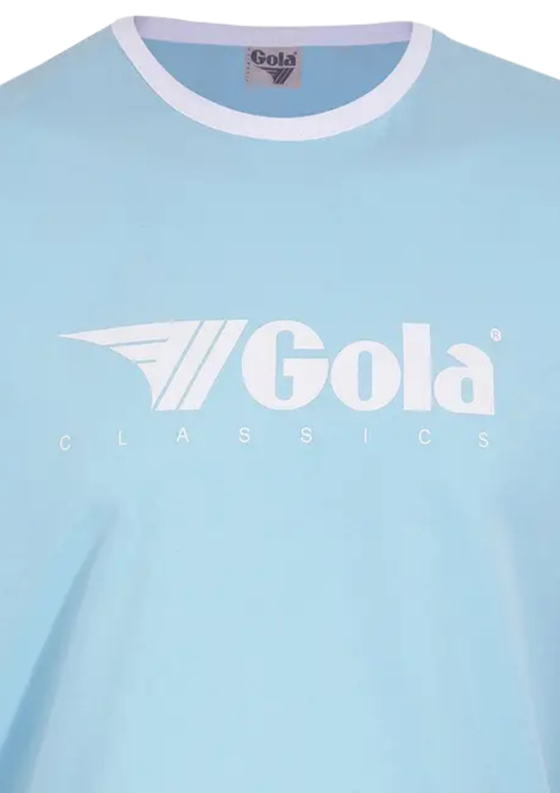 Gola Ringer T-Shirt in Sky Blue / White
