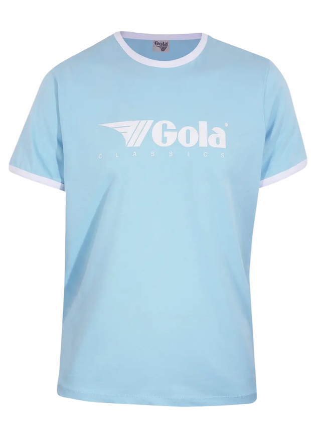 Gola Ringer T-Shirt in Sky Blue / White