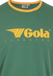 Gola Ringer T-Shirt in Green / Gold