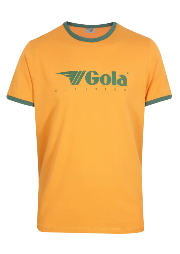 Gola Ringer T-Shirt in Gold / Green