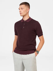 Ben Sherman All Over Texture Polo in Aubergine