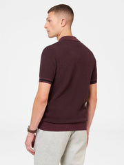 Ben Sherman All Over Texture Polo in Aubergine