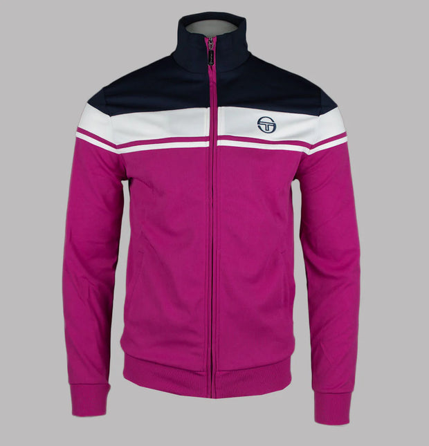 Sergio Tacchini Damarindo Track Jacket in Festival Fuschia/Maritime Blue