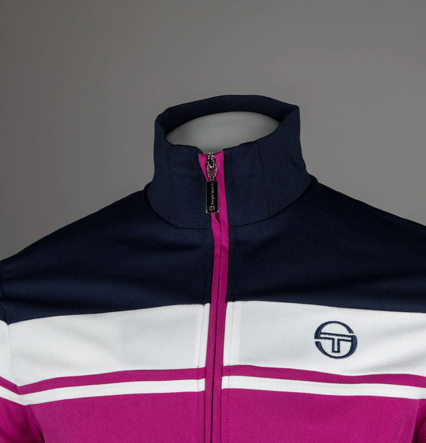 Sergio Tacchini Damarindo Track Jacket in Festival Fuschia/Maritime Blue