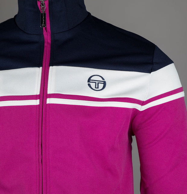 Sergio Tacchini Damarindo Track Jacket in Festival Fuschia/Maritime Blue