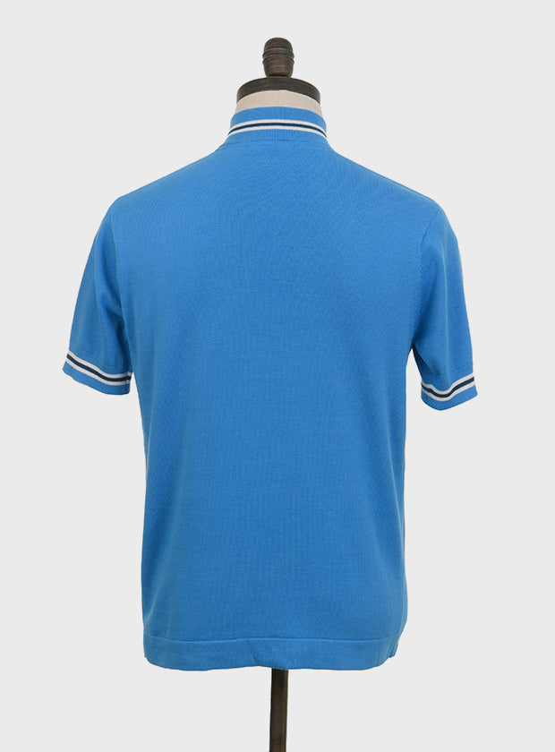 Art Gallery Knitted Cycling Top. Ibiza Blue