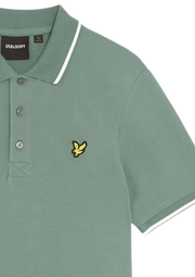 Lyle & Scott Tipped Polo in Agave Green / White