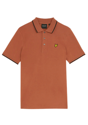 Lyle & Scott Tipped Polo in Brick / Dark Navy