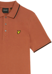 Lyle & Scott Tipped Polo in Brick / Dark Navy