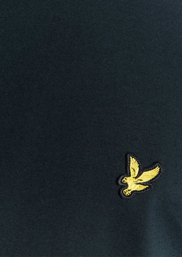 Lyle & Scott Birdseye Tipped T-Shirt in Navy / Ash Lilac