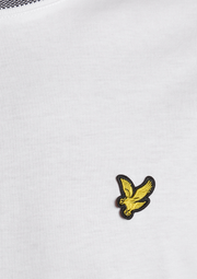 Lyle & Scott Birdseye Tipped T-Shirt in White / Jet Black
