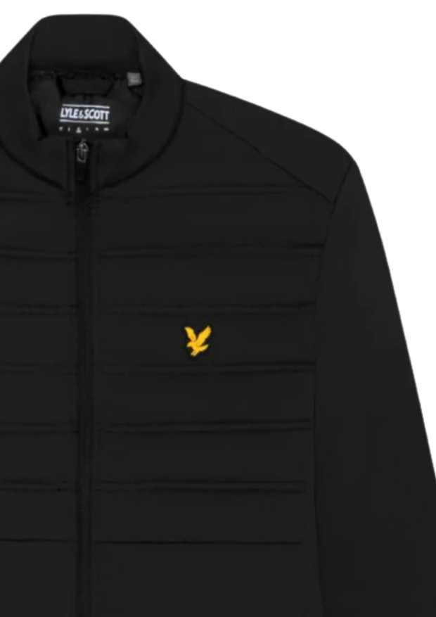 Lyle & Scott Hybrid Double Baffle Jacket in Jet Black