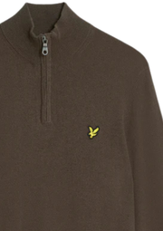 Lyle & Scott Merino 1/4 Zip Jumper in Expresso