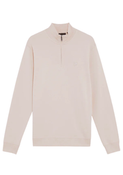 Lyle & Scott Tonal Eagle Quarter Zip Sweat in Pink Salt