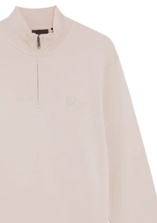 Lyle & Scott Tonal Eagle Quarter Zip Sweat in Pink Salt
