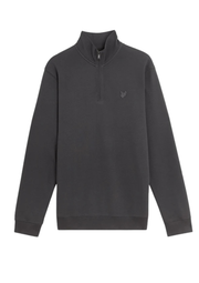 Lyle & Scott Tonal Eagle Quarter Zip Sweat in Gunmetal