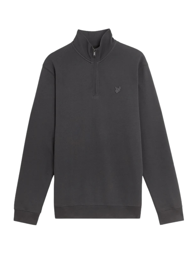 Lyle & Scott Tonal Eagle Quarter Zip Sweat in Gunmetal