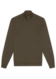 Lyle & Scott Tonal Eagle Quarter Zip Sweat in Form Green