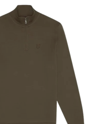 Lyle & Scott Tonal Eagle Quarter Zip Sweat in Form Green