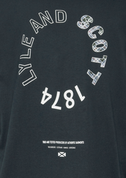 Lyle & Scott Tartan Graphic T-Shirt in Navy