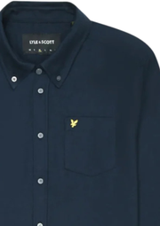 Lyle & Scott Plain Flannel Shirt in Navy
