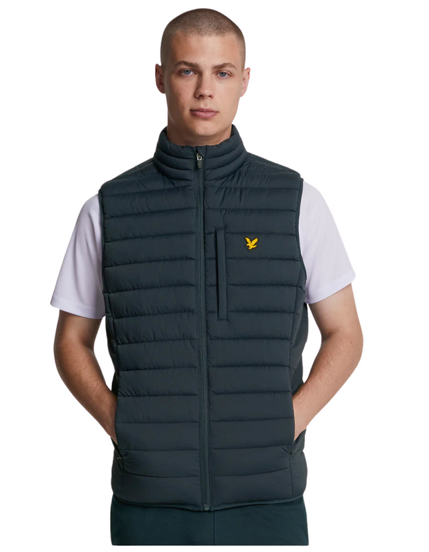 Lyle & Scott Stretch Lightweight Quilted Gilet in Navy