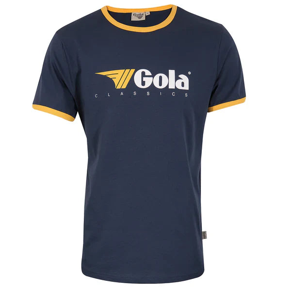 Gola Ringer T-Shirt in Navy / Gold