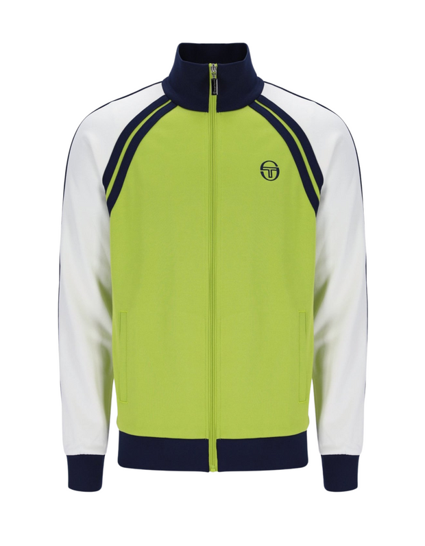 Sergio Tacchini Ghibli Track Top in Dark Citron/Gardenia/Maritime Blue