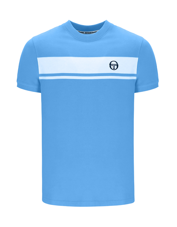 Sergio Tacchini Master T-Shirt in Azure Blue / Gardenia