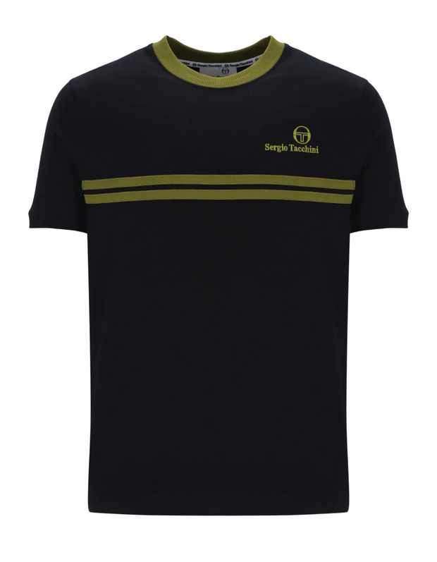 Sergio Tacchini New Supermac T-Shirt in Black / Avacado