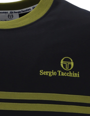 Sergio Tacchini New Supermac T-Shirt in Black / Avacado