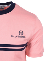 Sergio Tacchini New Supermac T-Shirt in Quartz Pink / Maritime Blue