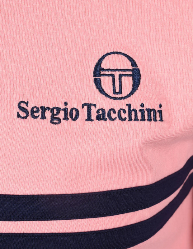 Sergio Tacchini New Supermac T-Shirt in Quartz Pink / Maritime Blue