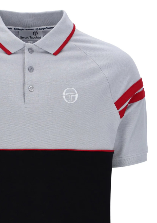 Sergio Tacchini Cambio Polo in High Rise / Black / Adrenaline Rush