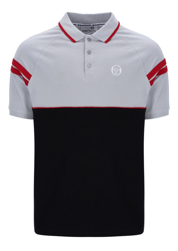 Sergio Tacchini Cambio Polo in High Rise / Black / Adrenaline Rush