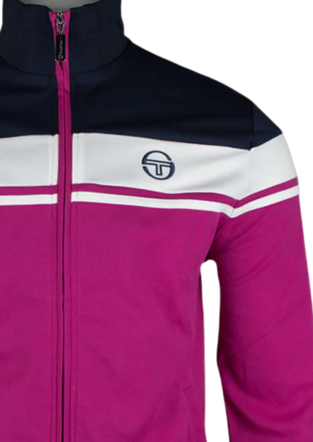 Sergio Tacchini Damarindo Track Jacket in Festival Fuchsia / Maritime Blue