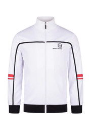 Sergio Tacchini Frankie Track Top in White / Black / Adrenaline Rush