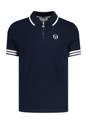 Sergio Tacchini New Iceberg 1/4 Zip Polo in Maritime Blue / White