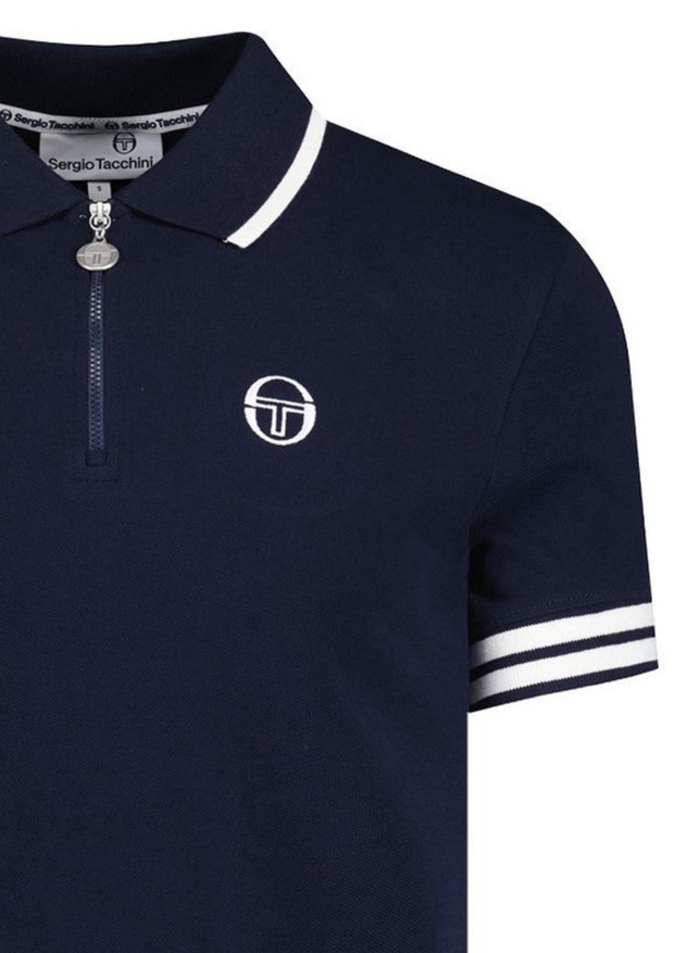 Sergio Tacchini New Iceberg 1/4 Zip Polo in Maritime Blue / White