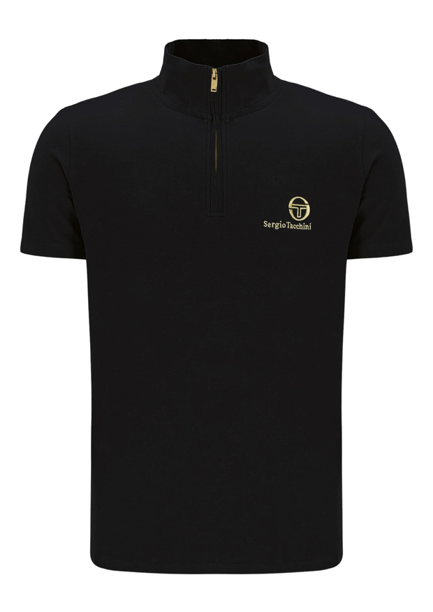 Sergio Tacchini Daytone 1/4 Zip in Black / Gold