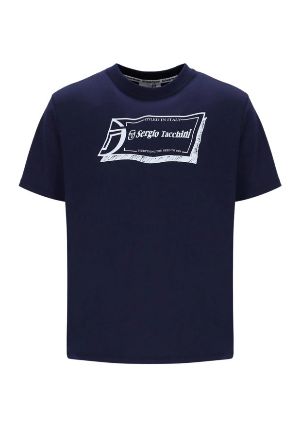 Sergio Tacchini Gian Graphic T-Shirt in Maritime Blue