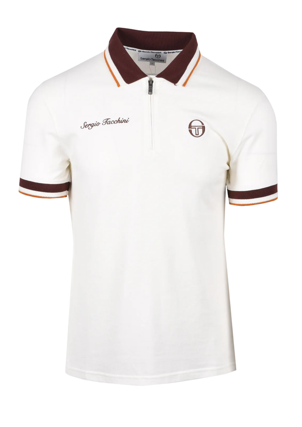 Sergio Tacchini Nanto Zip Polo in Gardenia